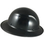 DAX Fiberglass Composite Hard Hat - Full Brim Factory Black with Edge ~ Side View