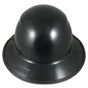 DAX Fiberglass Composite Hard Hat - Full Brim Factory Black with Edge ~ Back View