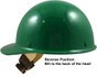 MSA Skullgard Cap Style Hard Hats With Swing Suspension Green ~ Left Side View