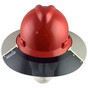 MSA Full Brim V-Guard Hard Hat with Sun Shield - Red ~ Front View