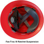 MSA Full Brim V-Guard Hard Hat with Sun Shield - Red ~ Suspension Detail