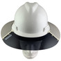 MSA Full Brim V-Guard Hard Hat with Sun Shield - White ~ Front View