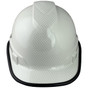 Pyramex Ridgeline Vented Cap Style Hard Hat with Shiny White Graphite Pattern ~ With Protective Edge ~ Front View