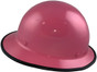 MSA Skullgard Full Brim Hard Hat with FasTrac III Ratchet Liner - Hot Pink with Protective Edge ~ Right Side View