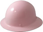 MSA Skullgard Full Brim Hard Hat with FasTrac III Ratchet Liner - Light Pink  ~ Oblique View