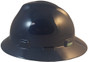 MSA V-Gard Full Brim Hard Hats with Fas-Trac Liners Navy Blue - Oblique View