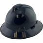 MSA V-Gard Full Brim Hard Hats with Fas-Trac Liners Navy Blue with Edge - Oblique View