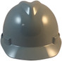 MSA #463948 V-Gard Cap Style Safety Hardhats with Staz-On Liners - Gray  ~ Front View