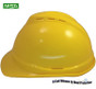 MSA Advance Vented Cap With Ratchet Liners Yellow ~ Left Side View