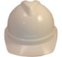 MSA Advance White 6 point Vented Hard Hats with Ratchet Suspensions ~ Front View