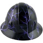 Lightning Storm Hydrographic FULL BRIM Hardhats - Ratchet Suspension - Oblique View