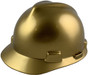 MSA V-Gard Cap Style Metallic Gold Design Hard Hats ~ Oblique View