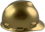 MSA V-Gard Cap Style Metallic Gold Design Hard Hats ~ Right Side View