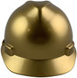 MSA V-Gard Cap Style Metallic Gold Design Hard Hats ~ Front View