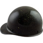 MSA Skullgard Cap Style With Ratchet Suspension Black with Yellow Splatter Paint ~ Left Side View