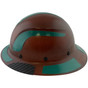 Lift Safety Composite Hardhats - Full Brim Natural Tan with Reflective Green Decal Kit Applied ~ Left Side View