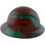 Lift Safety Composite Hardhats - Full Brim Natural Tan with Reflective Green Decal Kit Applied ~ Right Side View