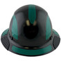 Lift Safety Composite Hardhats - Full Brim Black with Reflective Green Decal Kit Applied ~ Front View