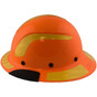 Lift Safety Composite Hardhats - Full Brim High-Viz Orange with Reflective Yellow Decal Kit Applied ~ Left Side View