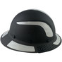 Lift Safety Actual Carbon Fiber Shell Full Brim Hardhat - Matte Black with white decal kit applied ~ Right Side View