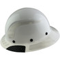 Lift Safety Carbon Fiber Shell Full Brim Hardhat - Glossy Black with Reflective White Decal Kit Applied ~ Left Side View