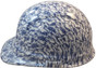 Blue Floral Hydrographic CAP STYLE Hardhats - Ratchet Liner ~ Left Side View

