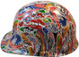 Route 66 Sticker Bomb Hydro Dipped Hydrographic CAP STYLE Hardhats - Ratchet Liner ~ Left Side View
