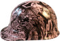 Tattoo Light Pink Cap Style Hydrographic Hard Hats ~ Ratchet Liners ~ Left Side View