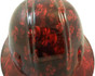 Hades Small Skull Red Hydro Dipped Hard Hats Full Brim Design ~ Detail 