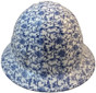 Blue Floral Hydro Dipped Hard Hats Full Brim Style ~ Front View

