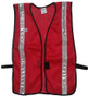 Iron Horse Soft Mesh Dark Red Work Vests with Silver Stripes