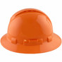 Pyramex #HP54141V Ridgeline Vented Full Brim Safety Hardhats Orange - 4 Point Liners ~ Left Side View