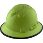 Pyramex Ridgeline Vented Lime Full Brim Style Hard Hat with Protective Edge