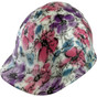 HDHH-1582-CS Flower Hydro Dipped GLOW IN THE DARK Hard Hats Cap Style with Ratchet Line ~ Oblique View