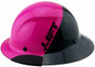 DAX Fiberglass Composite Hard Hat - Full Brim Glossy Black and High Vision Pink - Left View