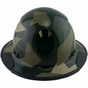 Actual Carbon Fiber Hard Hat - Full Brim Jungle Camo with Protective Edge ~ Front View