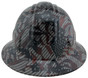 Carbon Fiber and American Flag Design Hydro Dipped Hard Hats Full Brim Style
Front View