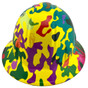 Neon Camo Design Full Brim Hydro Dipped Hard Hats
Front View