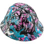 Glamour Blue and Pink Camo Design Full Brim  Hydro Dipped Hard Hats
Left Side Oblique View