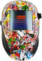 Sticker Bomb Design - Hydrographic Auto Darkening Welding Hood
Front View