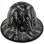 Carbon Fiber Material Hard Hat - Full Brim Hydro Dipped – Covert Flag with Edge Design 
Back View
