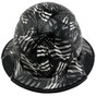 Carbon Fiber Material Hard Hat - Full Brim Hydro Dipped – Covert Flag with Edge Design 
Front View