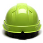 Pyramex Ridgeline Cap Style Hard Hats Hi Viz Lime - 4 Point Liners
 Back View