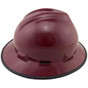 MSA V-Gard Full Brim Safety Hardhats with Fas-Trac III Liners - Maroon with Optional Edge 
 Right Side View
