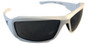 Edge Brazeau Safety Eyewear White Frame with Smoke Lens ~ Oblique View