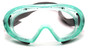 Pyramex Capstone Safety Eyewear Goggles Green Frame with Fog Free Clear Lens ~ Front View