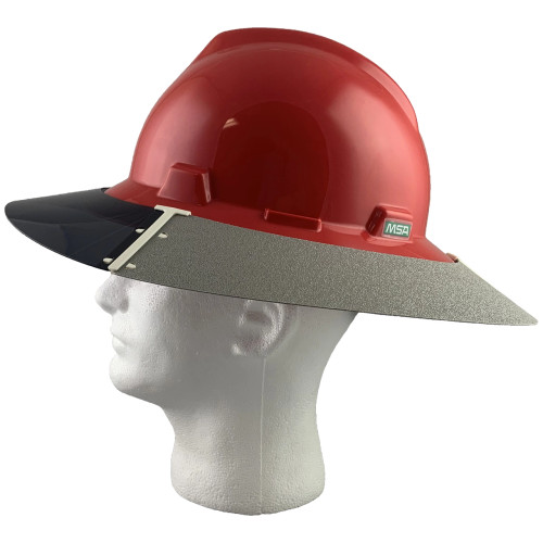 MSA Full Brim VGuard Hard Hat with Sun Shield Red