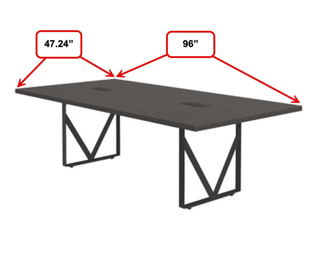Office Source Palisades 8' Rectangular Gauntlet Gray Conference