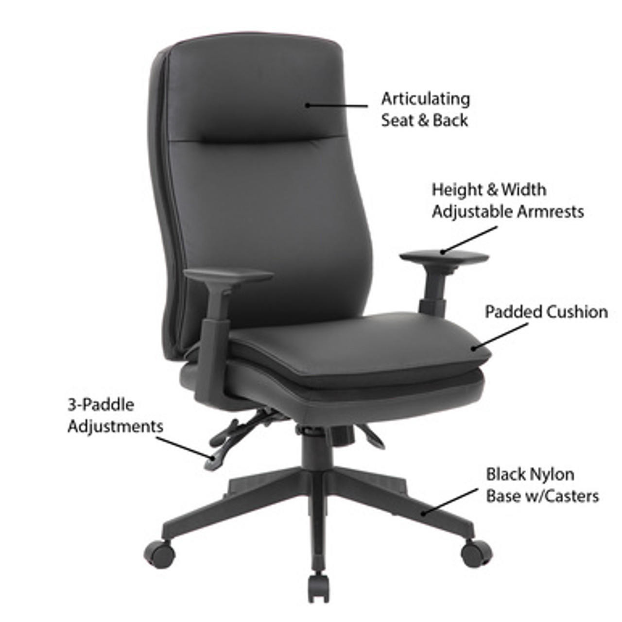 Office Source Obsidian Collection High Back Executive Task Chair