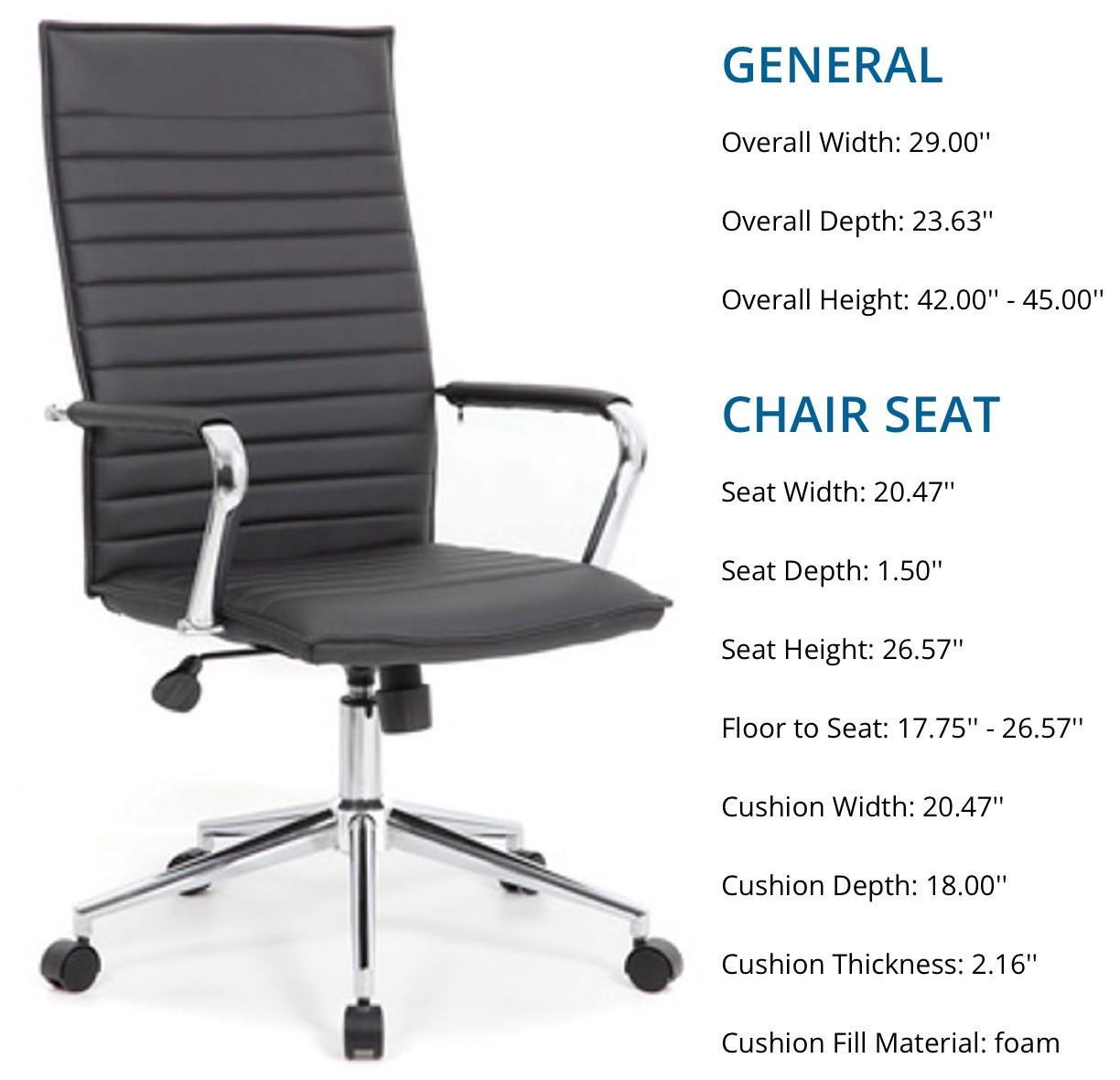 Office Source Ridge Collection High Back Ribbed Office Chair 05RG2QHAV